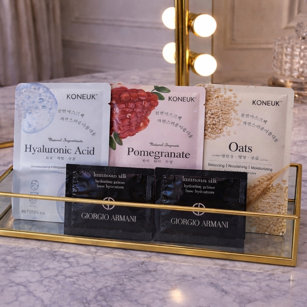 ❗️Low Start❗️Giorgio Armani luminous silk base hydratante + Koneuk Face Masks